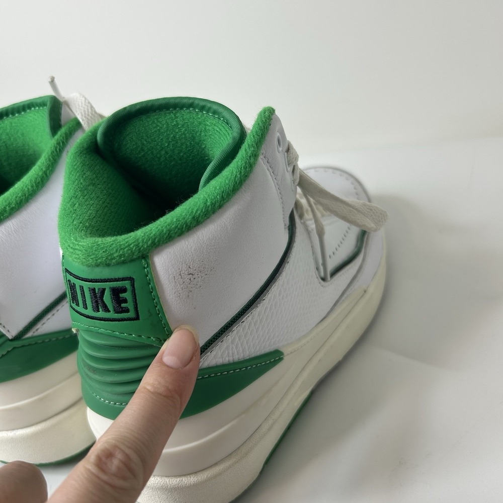 Nike Air Jordan 2 Retro 4Y White Lucky Green Sail DQ8562 103 Boys Youth Sneaker - Picture 7 of 7